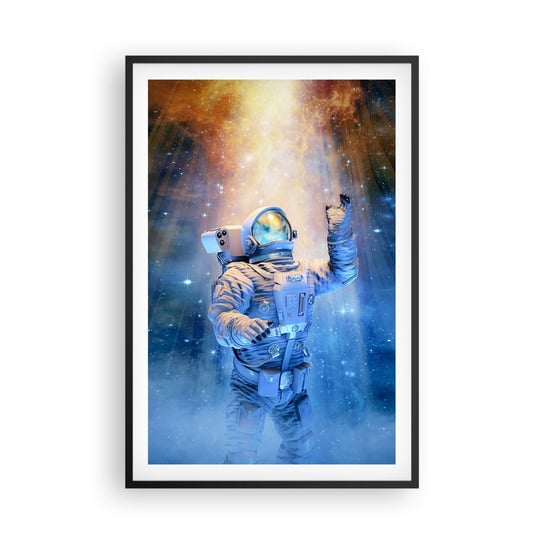 Obraz - Plakat - Wreszcie u celu - 61x91cm - Abstrakcja Astronauta Kosmos - Foto Plakaty na ścianę w czarnej ramie - Plakat do Salonu Sypialni ARTTOR ARTTOR