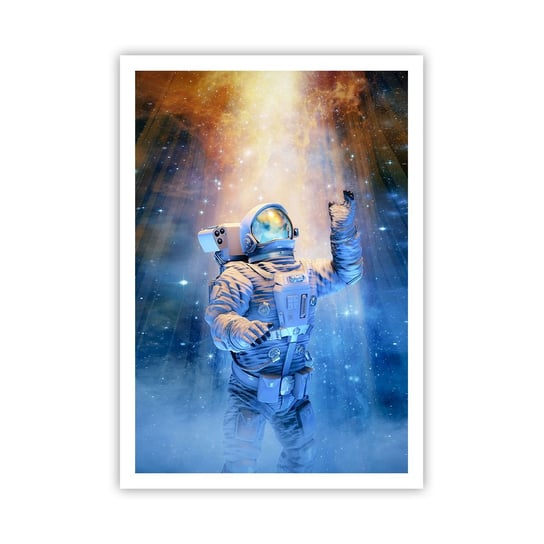 Obraz - Plakat - Wreszcie u celu - 70x100cm - Abstrakcja Astronauta Kosmos - Foto Plakaty bez ramy na ścianę do Salonu Sypialni ARTTOR ARTTOR