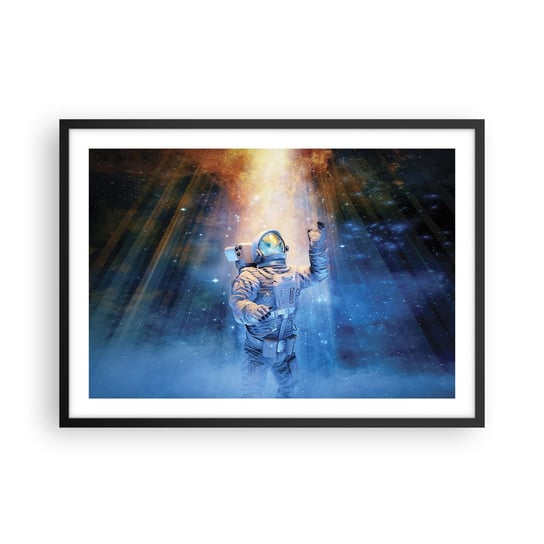 Obraz - Plakat - Wreszcie u celu - 70x50cm - Abstrakcja Astronauta Kosmos - Nowoczesny modny obraz Plakat czarna rama ARTTOR ARTTOR