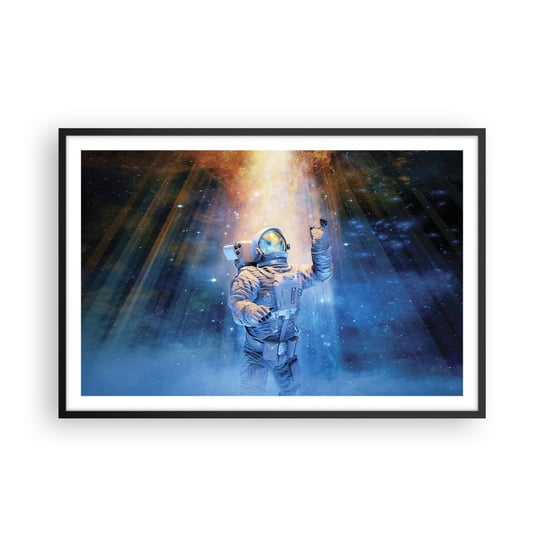 Obraz - Plakat - Wreszcie u celu - 91x61cm - Abstrakcja Astronauta Kosmos - Foto Plakaty na ścianę w czarnej ramie - Plakat do Salonu Sypialni ARTTOR ARTTOR