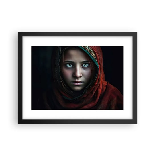 Obraz - Plakat - Wschodnia księżniczka - 40x30cm - Dziewczyna Portret Pakistan - Foto Plakaty na ścianę w czarnej ramie - Plakat do Salonu Sypialni ARTTOR ARTTOR