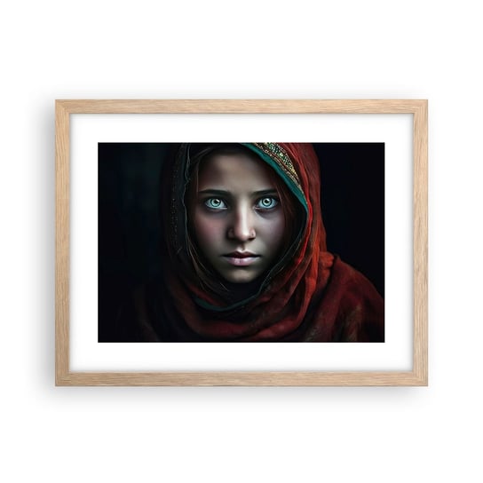 Obraz - Plakat - Wschodnia księżniczka - 40x30cm - Dziewczyna Portret Pakistan - Foto Plakaty na ścianę w ramie jasny dąb - Plakat do Salonu Sypialni ARTTOR ARTTOR