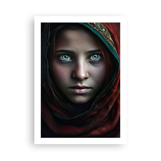 Obraz - Plakat - Wschodnia księżniczka - 50x70cm - Dziewczyna Portret Pakistan - Nowoczesny modny obraz Plakat bez ramy do Salonu Sypialni ARTTOR ARTTOR