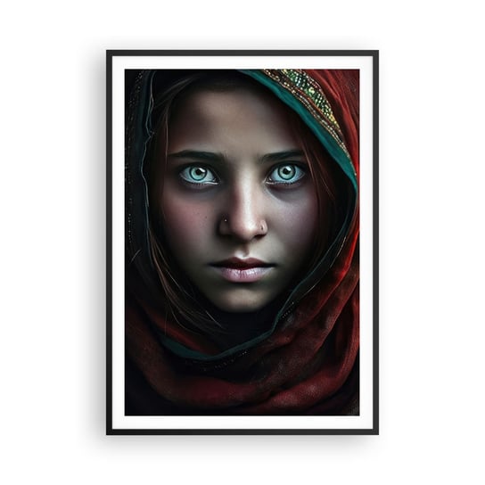 Obraz - Plakat - Wschodnia księżniczka - 70x100cm - Dziewczyna Portret Pakistan - Foto Plakaty w ramie koloru czarnego do Salonu Sypialni ARTTOR ARTTOR
