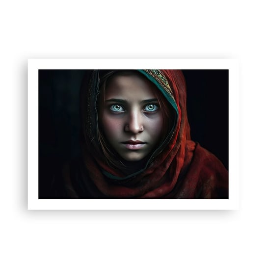 Obraz - Plakat - Wschodnia księżniczka - 70x50cm - Dziewczyna Portret Pakistan - Nowoczesny modny obraz Plakat bez ramy do Salonu Sypialni ARTTOR ARTTOR