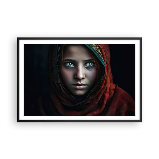 Obraz - Plakat - Wschodnia księżniczka - 91x61cm - Dziewczyna Portret Pakistan - Foto Plakaty na ścianę w czarnej ramie - Plakat do Salonu Sypialni ARTTOR ARTTOR