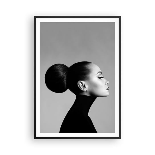 Obraz - Plakat - Współczesna Nefretete - 70x100cm - Kobieta Fryzura Modelka - Foto Plakaty w ramie koloru czarnego do Salonu Sypialni ARTTOR ARTTOR