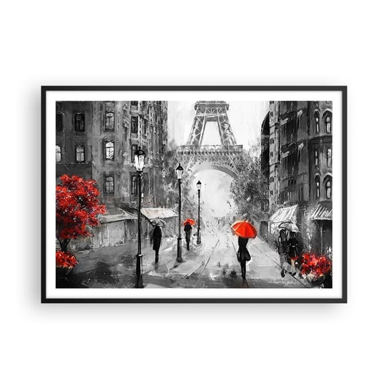 Obraz - Plakat - Wszystkie drogi prowadzą do niej - 100x70cm - Miasto Paryż Wieża Eiffla - Foto Plakaty w ramie koloru czarnego do Salonu Sypialni ARTTOR ARTTOR