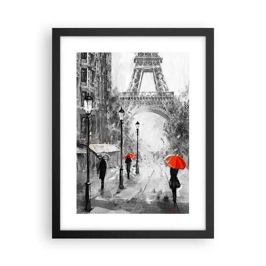 Obraz - Plakat - Wszystkie drogi prowadzą do niej - 30x40cm - Miasto Paryż Wieża Eiffla - Foto Plakaty na ścianę w czarnej ramie - Plakat do Salonu Sypialni ARTTOR ARTTOR