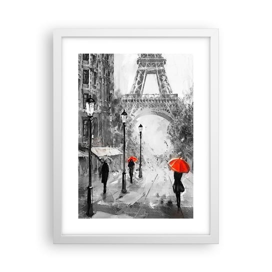 Obraz - Plakat - Wszystkie drogi prowadzą do niej - 30x40cm - Miasto Paryż Wieża Eiffla - Foto Plakaty na ścianę w ramie białej - Plakat do Salonu Sypialni ARTTOR ARTTOR