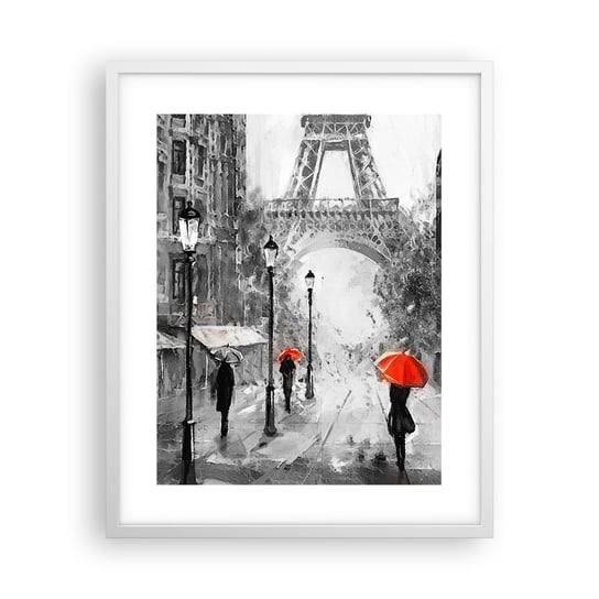 Obraz - Plakat - Wszystkie drogi prowadzą do niej - 40x50cm - Miasto Paryż Wieża Eiffla - Foto Plakaty w ramie koloru białego do Salonu Sypialni ARTTOR ARTTOR