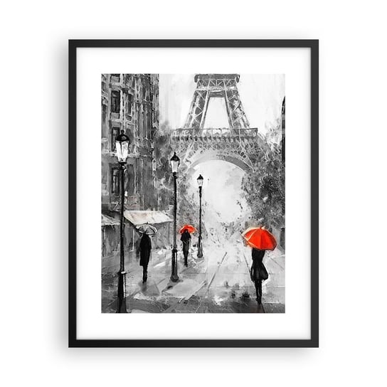 Obraz - Plakat - Wszystkie drogi prowadzą do niej - 40x50cm - Miasto Paryż Wieża Eiffla - Foto Plakaty w ramie koloru czarnego do Salonu Sypialni ARTTOR ARTTOR