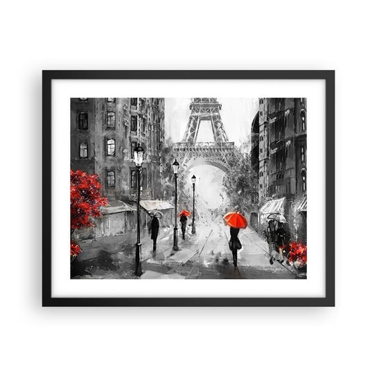 Obraz - Plakat - Wszystkie drogi prowadzą do niej - 50x40cm - Miasto Paryż Wieża Eiffla - Foto Plakaty w ramie koloru czarnego do Salonu Sypialni ARTTOR ARTTOR