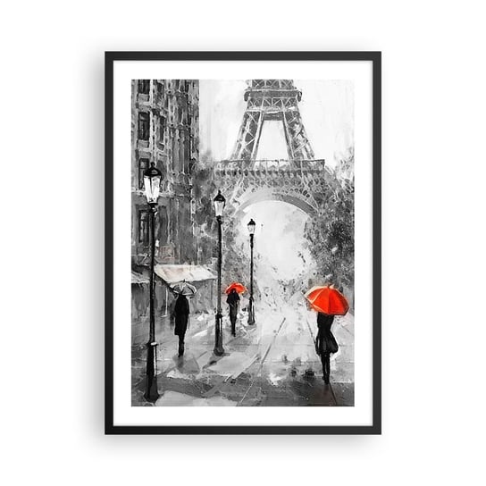 Obraz - Plakat - Wszystkie drogi prowadzą do niej - 50x70cm - Miasto Paryż Wieża Eiffla - Nowoczesny modny obraz Plakat czarna rama ARTTOR ARTTOR