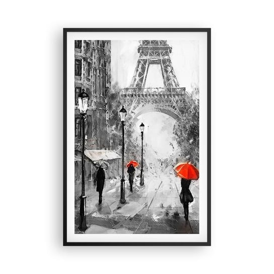 Obraz - Plakat - Wszystkie drogi prowadzą do niej - 61x91cm - Miasto Paryż Wieża Eiffla - Foto Plakaty na ścianę w czarnej ramie - Plakat do Salonu Sypialni ARTTOR ARTTOR