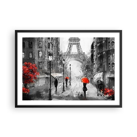 Obraz - Plakat - Wszystkie drogi prowadzą do niej - 70x50cm - Miasto Paryż Wieża Eiffla - Nowoczesny modny obraz Plakat czarna rama ARTTOR ARTTOR