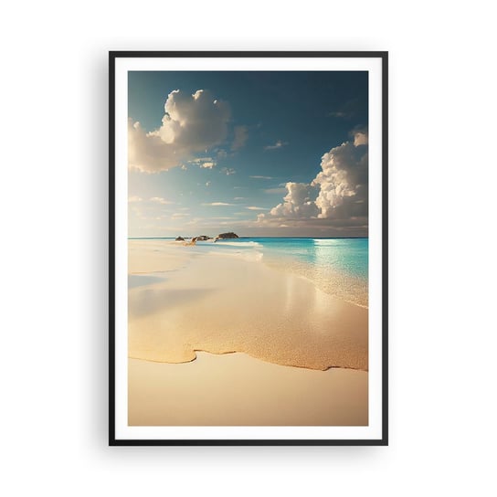 Obraz - Plakat - Wymarzony dzień - 70x100cm - Dzika Plaża Ocean Brzeg - Foto Plakaty w ramie koloru czarnego do Salonu Sypialni ARTTOR ARTTOR