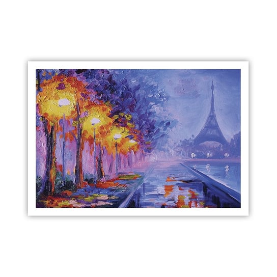 Obraz - Plakat - Wymarzony spacer - 100x70cm - Miasto Paryż Wieża Eiffla - Foto Plakaty bez ramy na ścianę do Salonu Sypialni ARTTOR ARTTOR