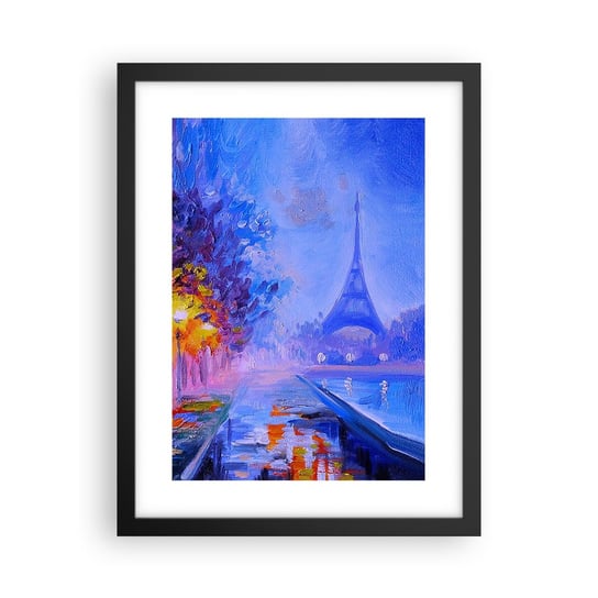 Obraz - Plakat - Wymarzony spacer - 30x40cm - Miasto Paryż Wieża Eiffla - Foto Plakaty na ścianę w czarnej ramie - Plakat do Salonu Sypialni ARTTOR ARTTOR