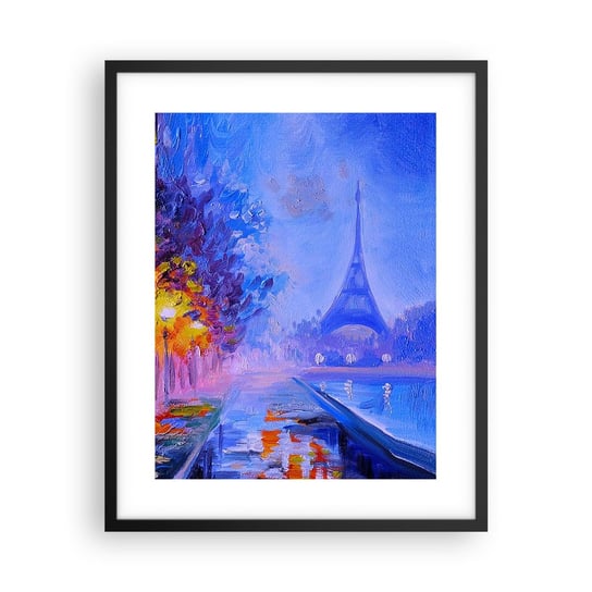 Obraz - Plakat - Wymarzony spacer - 40x50cm - Miasto Paryż Wieża Eiffla - Foto Plakaty w ramie koloru czarnego do Salonu Sypialni ARTTOR ARTTOR