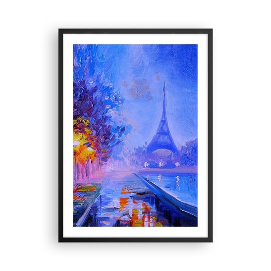 Obraz - Plakat - Wymarzony spacer - 50x70cm - Miasto Paryż Wieża Eiffla - Nowoczesny modny obraz Plakat czarna rama ARTTOR ARTTOR