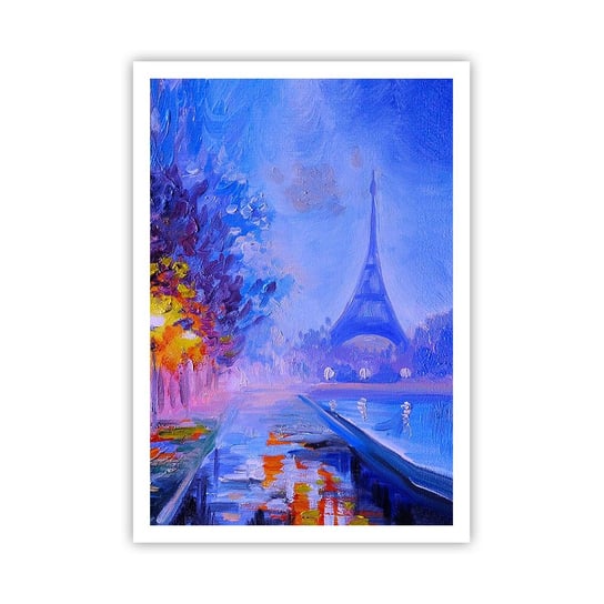 Obraz - Plakat - Wymarzony spacer - 70x100cm - Miasto Paryż Wieża Eiffla - Foto Plakaty bez ramy na ścianę do Salonu Sypialni ARTTOR ARTTOR