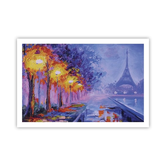 Obraz - Plakat - Wymarzony spacer - 91x61cm - Miasto Paryż Wieża Eiffla - Foto Plakaty na ścianę bez ramy - Plakat do Salonu Sypialni ARTTOR ARTTOR
