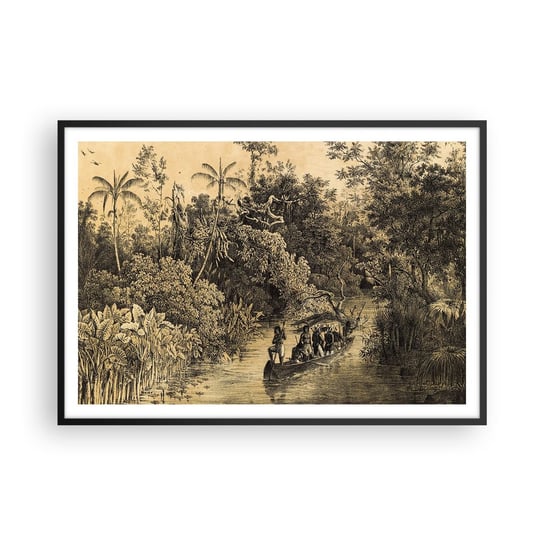 Obraz - Plakat - Wyprawa do źródła - 100x70cm - Dżungla Amazonia Tropiki - Foto Plakaty w ramie koloru czarnego do Salonu Sypialni ARTTOR ARTTOR