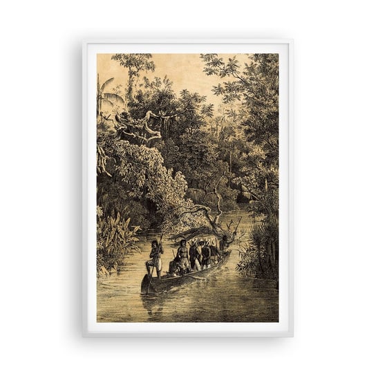 Obraz - Plakat - Wyprawa do źródła - 70x100cm - Dżungla Amazonia Tropiki - Foto Plakaty w ramie koloru białego do Salonu Sypialni ARTTOR ARTTOR