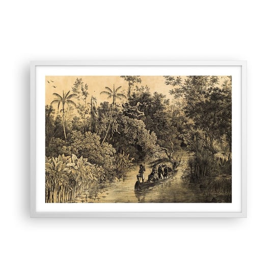 Obraz - Plakat - Wyprawa do źródła - 70x50cm - Dżungla Amazonia Tropiki - Nowoczesny modny obraz Plakat rama biała ARTTOR ARTTOR