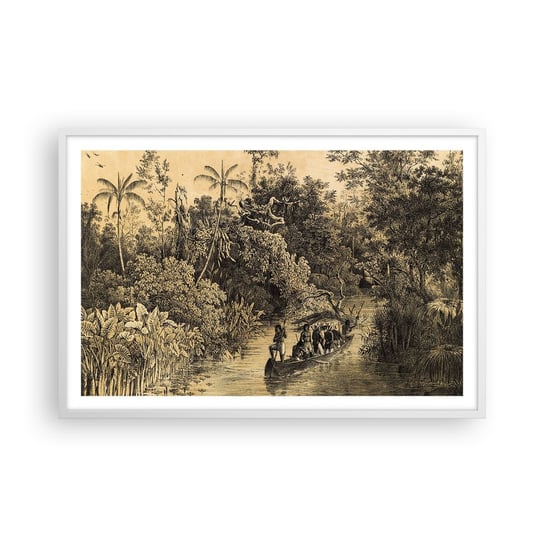 Obraz - Plakat - Wyprawa do źródła - 91x61cm - Dżungla Amazonia Tropiki - Foto Plakaty na ścianę w ramie białej - Plakat do Salonu Sypialni ARTTOR ARTTOR