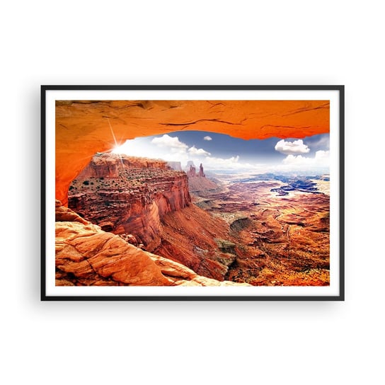 Obraz - Plakat - Wyrzeźbione przez samą naturę - 100x70cm - Krajobraz Park Narodowy Arizona Grand Canyon - Foto Plakaty w ramie koloru czarnego do Salonu Sypialni ARTTOR ARTTOR