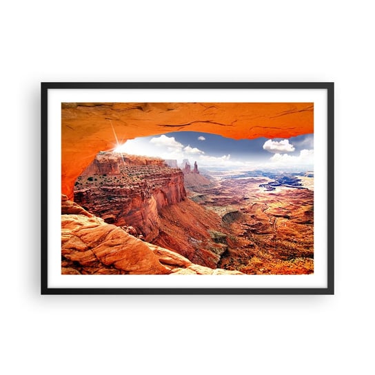 Obraz - Plakat - Wyrzeźbione przez samą naturę - 70x50cm - Krajobraz Park Narodowy Arizona Grand Canyon - Nowoczesny modny obraz Plakat czarna rama ARTTOR ARTTOR