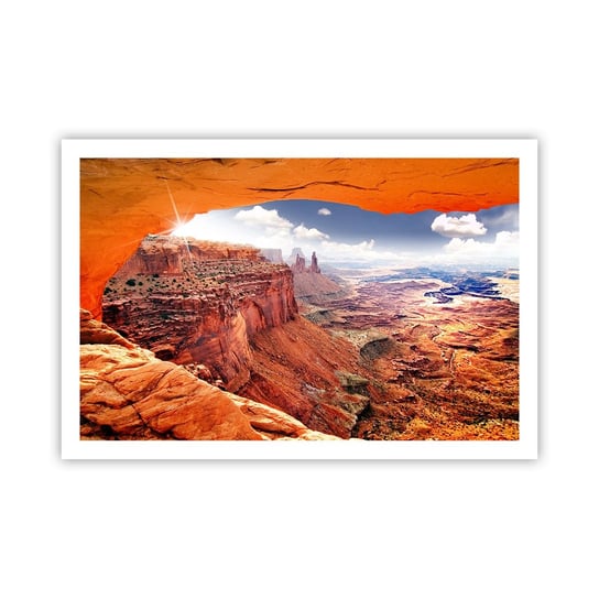 Obraz - Plakat - Wyrzeźbione przez samą naturę - 91x61cm - Krajobraz Park Narodowy Arizona Grand Canyon - Foto Plakaty na ścianę bez ramy - Plakat do Salonu Sypialni ARTTOR ARTTOR