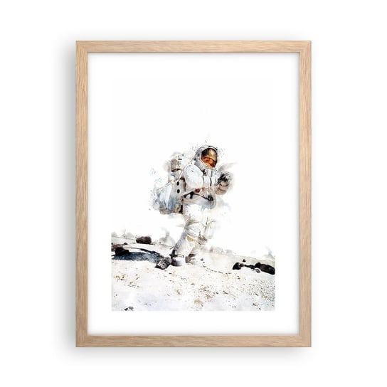 Obraz - Plakat - Wysłannik Ziemi - 30x40cm - Astronauta Kosmos Nasa - Foto Plakaty na ścianę w ramie jasny dąb - Plakat do Salonu Sypialni ARTTOR ARTTOR