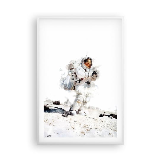 Obraz - Plakat - Wysłannik Ziemi - 61x91cm - Astronauta Kosmos Nasa - Foto Plakaty na ścianę w ramie białej - Plakat do Salonu Sypialni ARTTOR ARTTOR
