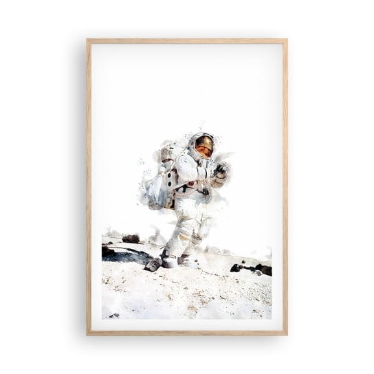 Obraz - Plakat - Wysłannik Ziemi - 61x91cm - Astronauta Kosmos Nasa - Foto Plakaty na ścianę w ramie jasny dąb - Plakat do Salonu Sypialni ARTTOR ARTTOR