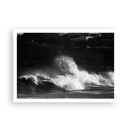 Obraz - Plakat - Wyzwanie przyjęte! - 100x70cm - Surfing Fala Sporty Wodne - Foto Plakaty bez ramy na ścianę do Salonu Sypialni ARTTOR ARTTOR