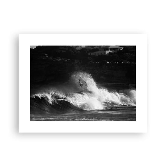 Obraz - Plakat - Wyzwanie przyjęte! - 40x30cm - Surfing Fala Sporty Wodne - Foto Plakaty na ścianę bez ramy - Plakat do Salonu Sypialni ARTTOR ARTTOR