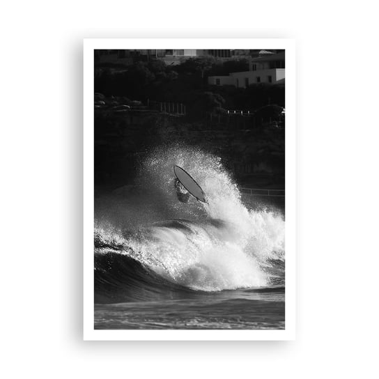 Obraz - Plakat - Wyzwanie przyjęte! - 70x100cm - Surfing Fala Sporty Wodne - Foto Plakaty bez ramy na ścianę do Salonu Sypialni ARTTOR ARTTOR