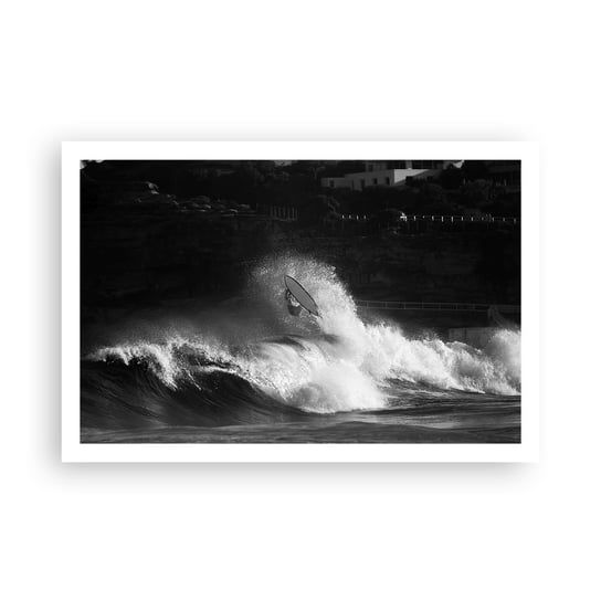 Obraz - Plakat - Wyzwanie przyjęte! - 91x61cm - Surfing Fala Sporty Wodne - Foto Plakaty na ścianę bez ramy - Plakat do Salonu Sypialni ARTTOR ARTTOR