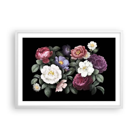 Obraz - Plakat - Z angielskiego ogrodu - 70x50cm - Kwiaty Bukiet Kwiatów Kompozycja Kwiatowa - Nowoczesny modny obraz Plakat rama biała ARTTOR ARTTOR