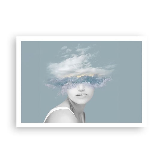Obraz - Plakat - Z głową w chmurach - 100x70cm - Jasny Portret Chmury - Foto Plakaty bez ramy na ścianę do Salonu Sypialni ARTTOR ARTTOR