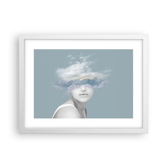 Obraz - Plakat - Z głową w chmurach - 40x30cm - Jasny Portret Chmury - Foto Plakaty na ścianę w ramie białej - Plakat do Salonu Sypialni ARTTOR ARTTOR