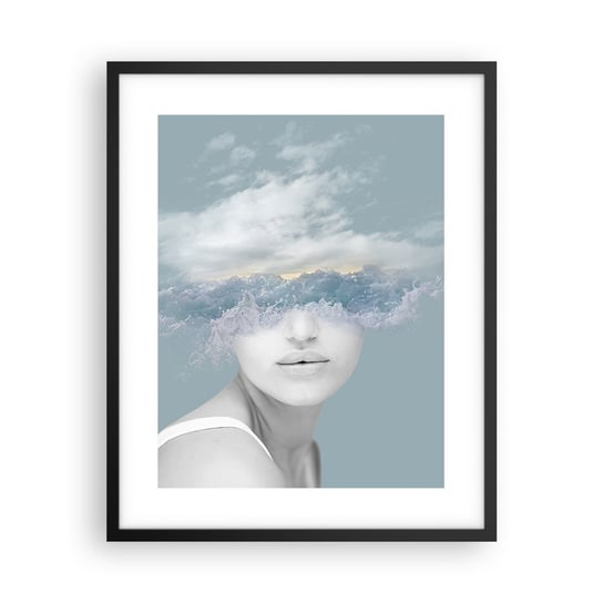 Obraz - Plakat - Z głową w chmurach - 40x50cm - Jasny Portret Chmury - Foto Plakaty w ramie koloru czarnego do Salonu Sypialni ARTTOR ARTTOR