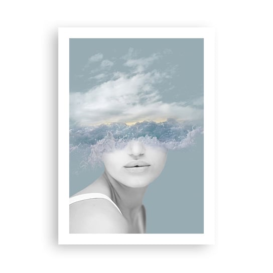 Obraz - Plakat - Z głową w chmurach - 50x70cm - Jasny Portret Chmury - Nowoczesny modny obraz Plakat bez ramy do Salonu Sypialni ARTTOR ARTTOR