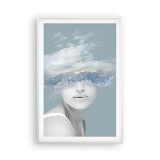 Obraz - Plakat - Z głową w chmurach - 61x91cm - Jasny Portret Chmury - Foto Plakaty na ścianę w ramie białej - Plakat do Salonu Sypialni ARTTOR ARTTOR
