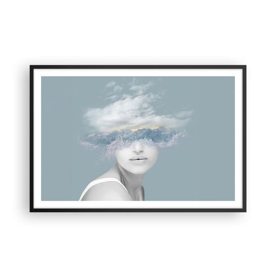 Obraz - Plakat - Z głową w chmurach - 91x61cm - Jasny Portret Chmury - Foto Plakaty na ścianę w czarnej ramie - Plakat do Salonu Sypialni ARTTOR ARTTOR