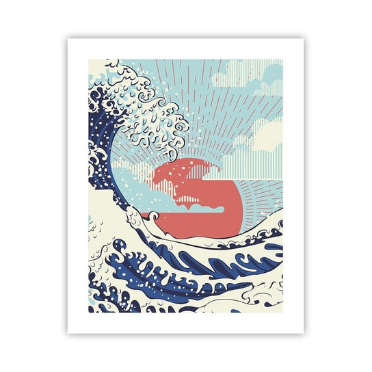 Obraz - Plakat - Z japońskich inspiracji - 40x50cm - Abstrakcja Fala Morska Morze - Foto Plakaty bez ramy do Salonu Sypialni ARTTOR ARTTOR