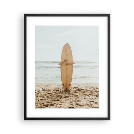 Obraz - Plakat - Z miłości do fal - 40x50cm - Surfing Plaża Sport - Foto Plakaty w ramie koloru czarnego do Salonu Sypialni ARTTOR ARTTOR